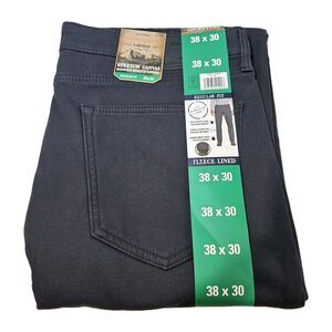 WEATHERPROOF Blue Stretch‎ Canvas Pants Bonded Fleece Lined 38 W 30 L